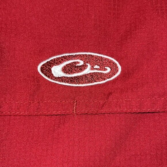 Drake Waterfowl Alabama Crimson Tide Shirt Small Red Vented Button Down Fishing - Picture 6 of 8